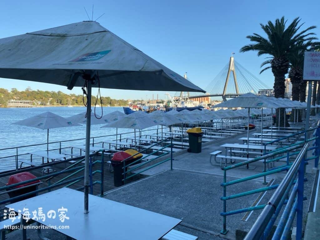 雪梨漁市場戶外露天用餐區 Sydney Fish Market Dining area